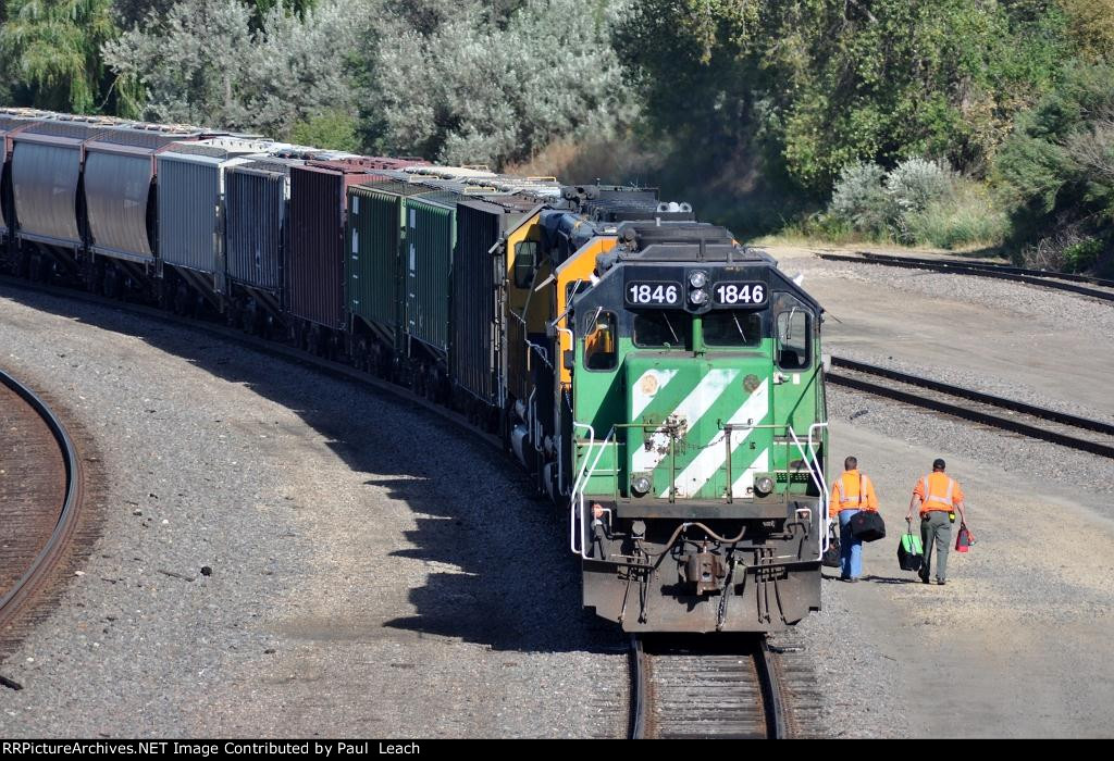 Tied down grain train